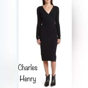 NWOT Charles Henry from Nordstrom Cable Stitch Long Sleeve Sweater Dress size M